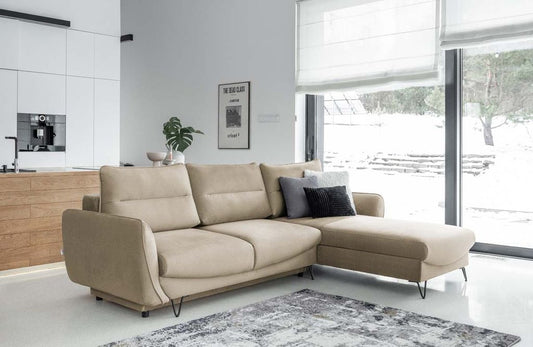 Silva Ecksofa 276 x 201 cm Beige (Samt - Nube)