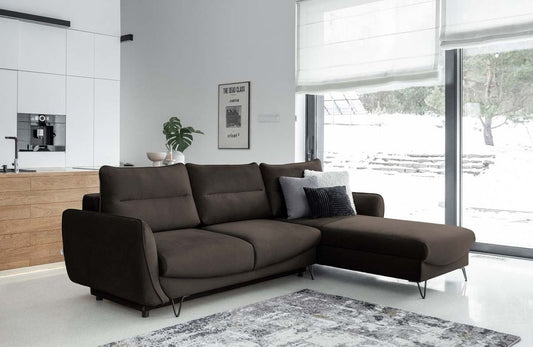 Silva Ecksofa 276 x 201 cm Dunkelbraun (Samt - Nube)