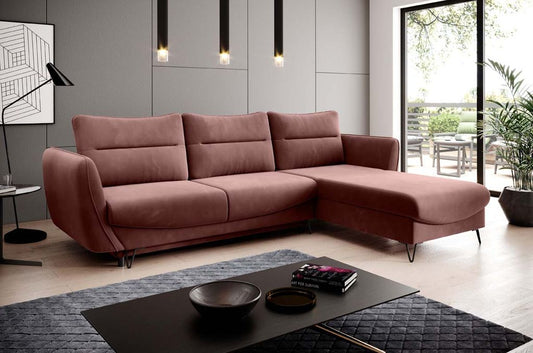 Silva Ecksofa 276 x 201 cm Rosa (Webstoff)