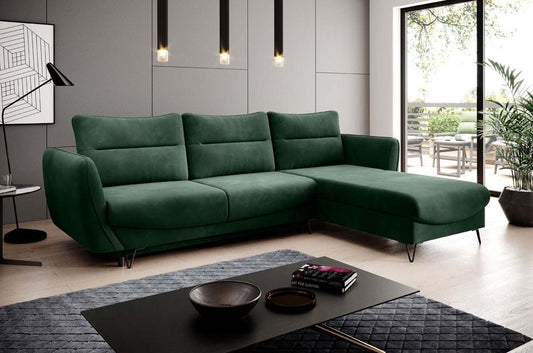 Silva Ecksofa 276 x 201 cm Grün (Samt)