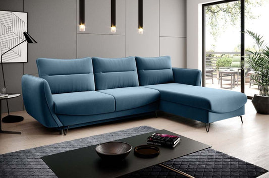 Silva Ecksofa 276 x 201 cm Hellblau (Kunstleder)