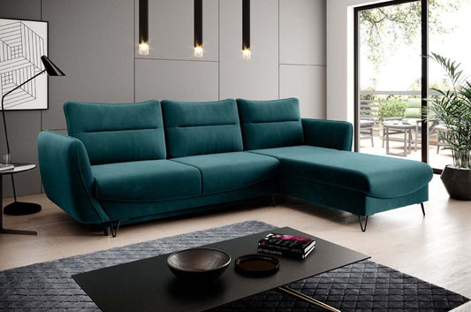 Silva Ecksofa 276 x 201 cm Blau - Grün (Webstoff)