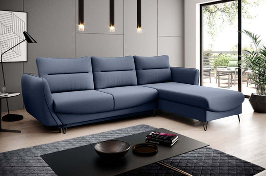 Silva Ecksofa 276 x 201 cm Blau (Velour - Gojo)