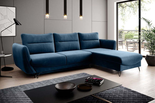 Silva Ecksofa 276 x 201 cm Blau (Webstoff)