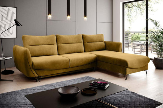 Silva Ecksofa 276 x 201 cm Gelb (Samt)