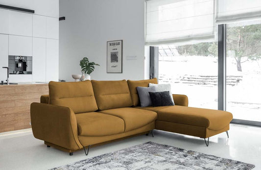 Silva Ecksofa 276 x 201 cm Gelb (Samt - Nube)