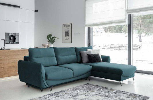 Silva Ecksofa 276 x 201 cm Hellblau (Samt)