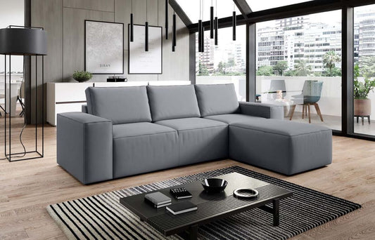 Silla Ecksofa 302 x 204 cm Grau (Velour)