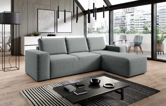 Silla Ecksofa 302 x 204 cm Dunkelgrau (Webstoff - Vero)