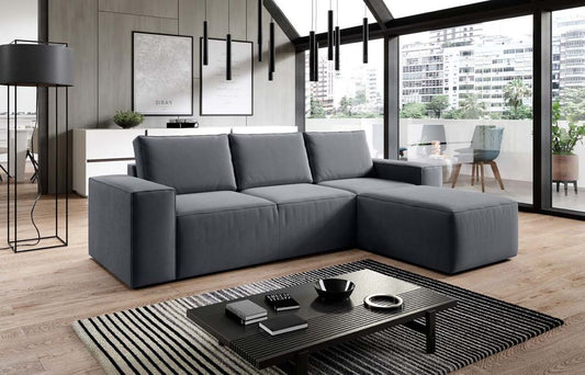 Silla Ecksofa 302 x 204 cm Grau (Kunstleder)