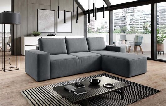 Silla Ecksofa 302 x 204 cm Grau (Webstoff - Sola)