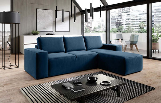 Silla Ecksofa 302 x 204 cm Blau (Webstoff - Lukso)