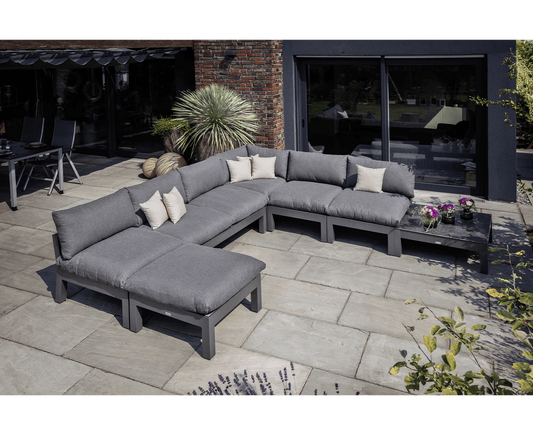 Kettler Gartenlounge Comfort Loungeset Outdoorsofa 6-teilig Anthrazit / Graphit