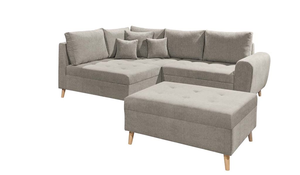 Calanda Ecksofa inkl. Hocker 249 x 175 cm Stone