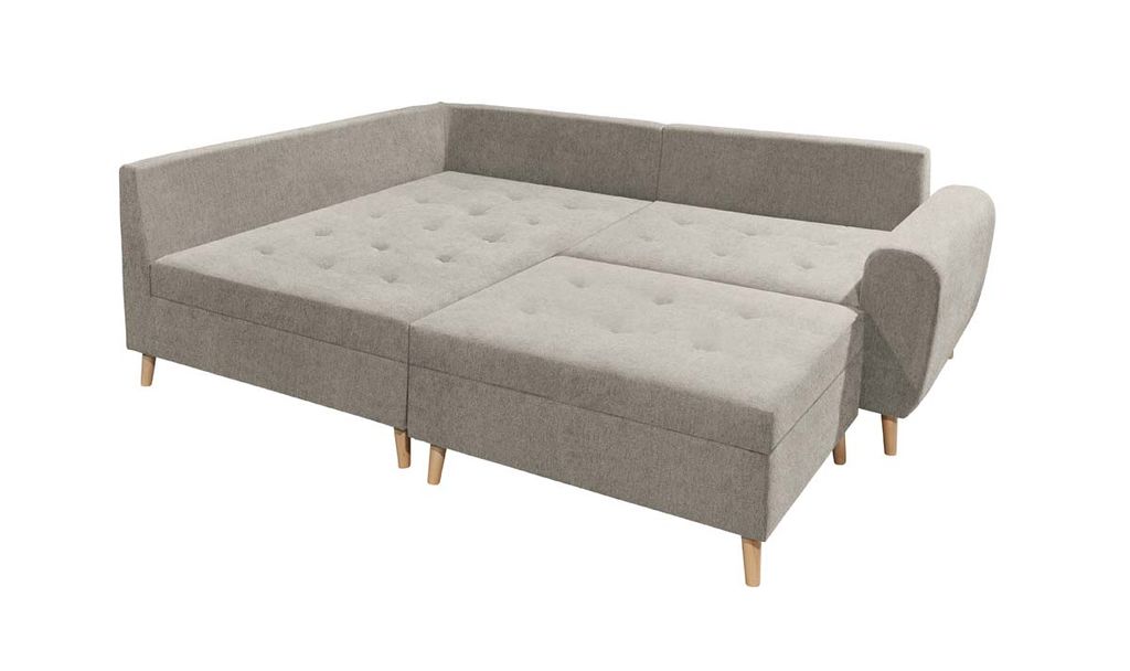 Calanda Ecksofa inkl. Hocker 249 x 175 cm Stone