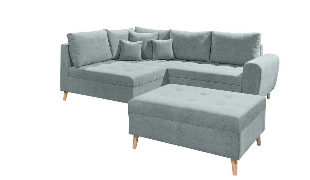 Calanda Ecksofa inkl. Hocker 249 x 175 cm Hellblau