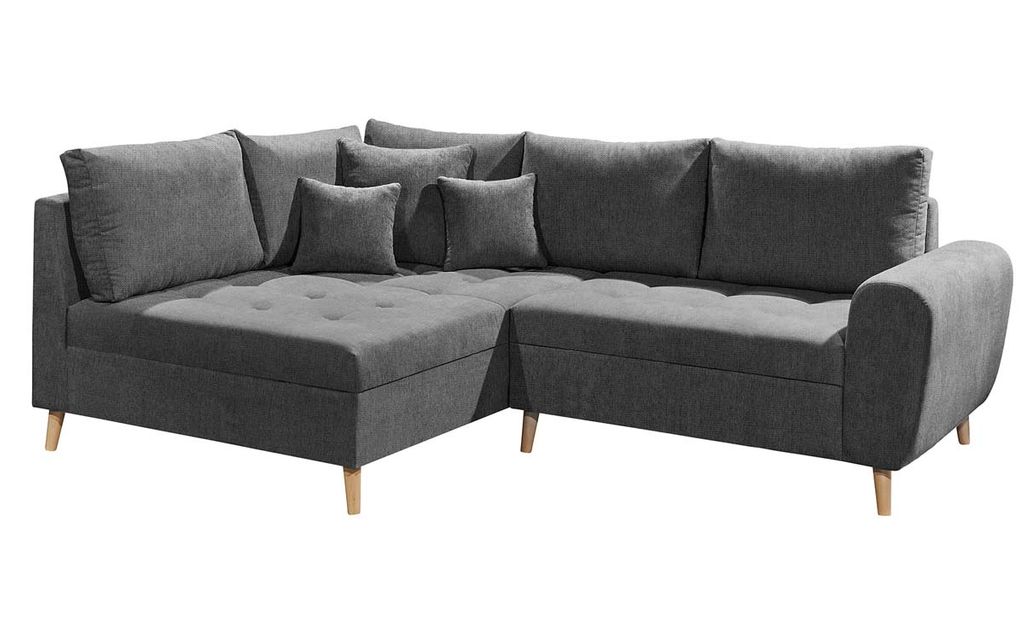 Calanda Ecksofa inkl. Hocker 249 x 175 cm Dunkelgrau