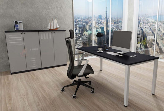 E10 Chefbüro 3-teilig 180 x 80 cm Schwarz