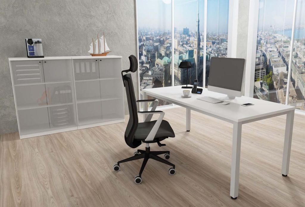 E10 Chefbüro 3-teilig 180 x 80 cm Weiß