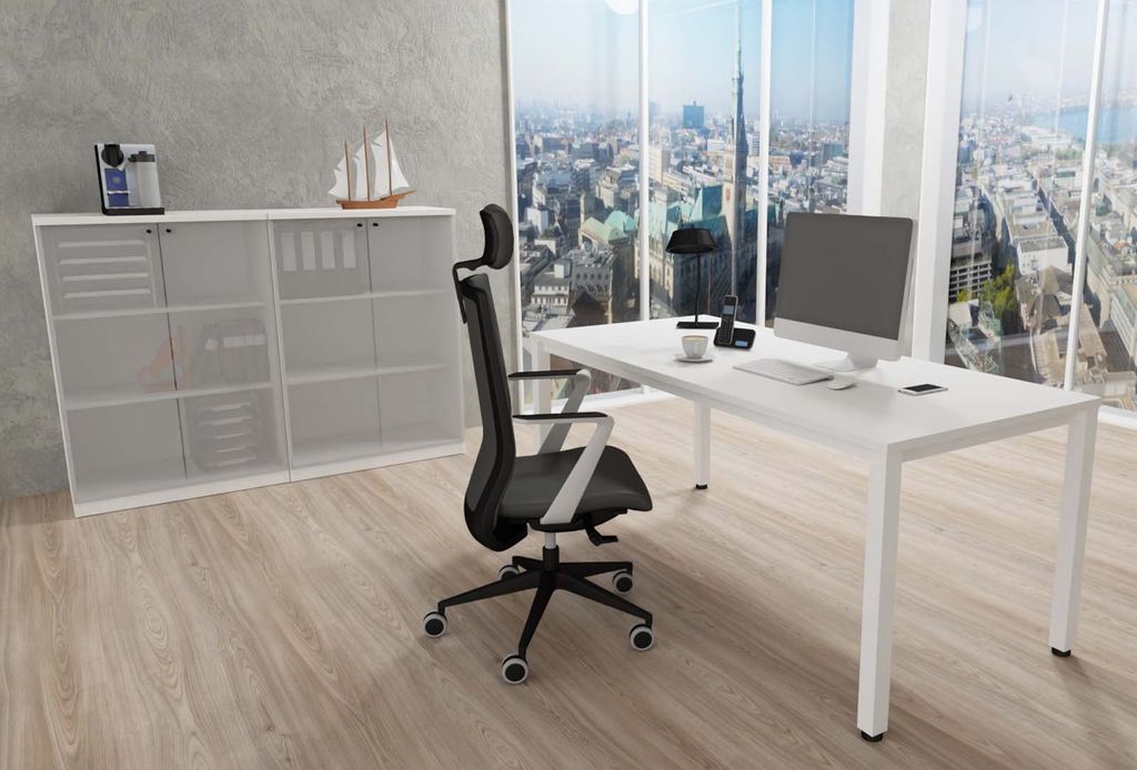 E10 Chefbüro 3-teilig 180 x 80 cm Weiß