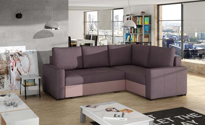 Corona Ecksofa 235 x 162 cm inkl. Liegefläche, Flieder / Rosa (Velour)