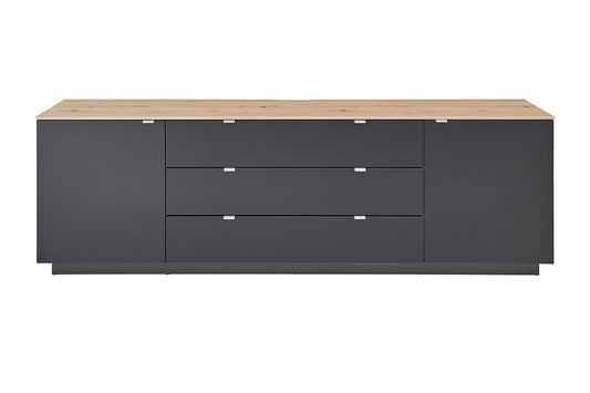 Core Sideboard Schwarz supermatt / Artisan Eiche