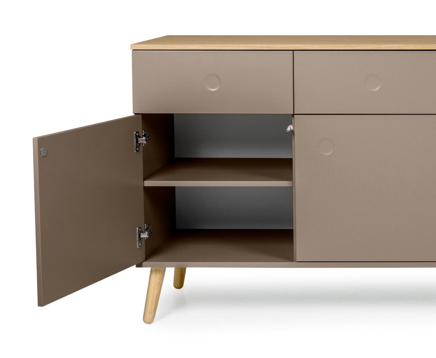 Tenzo Dot Sideboard 192 cm Taupe / Eiche