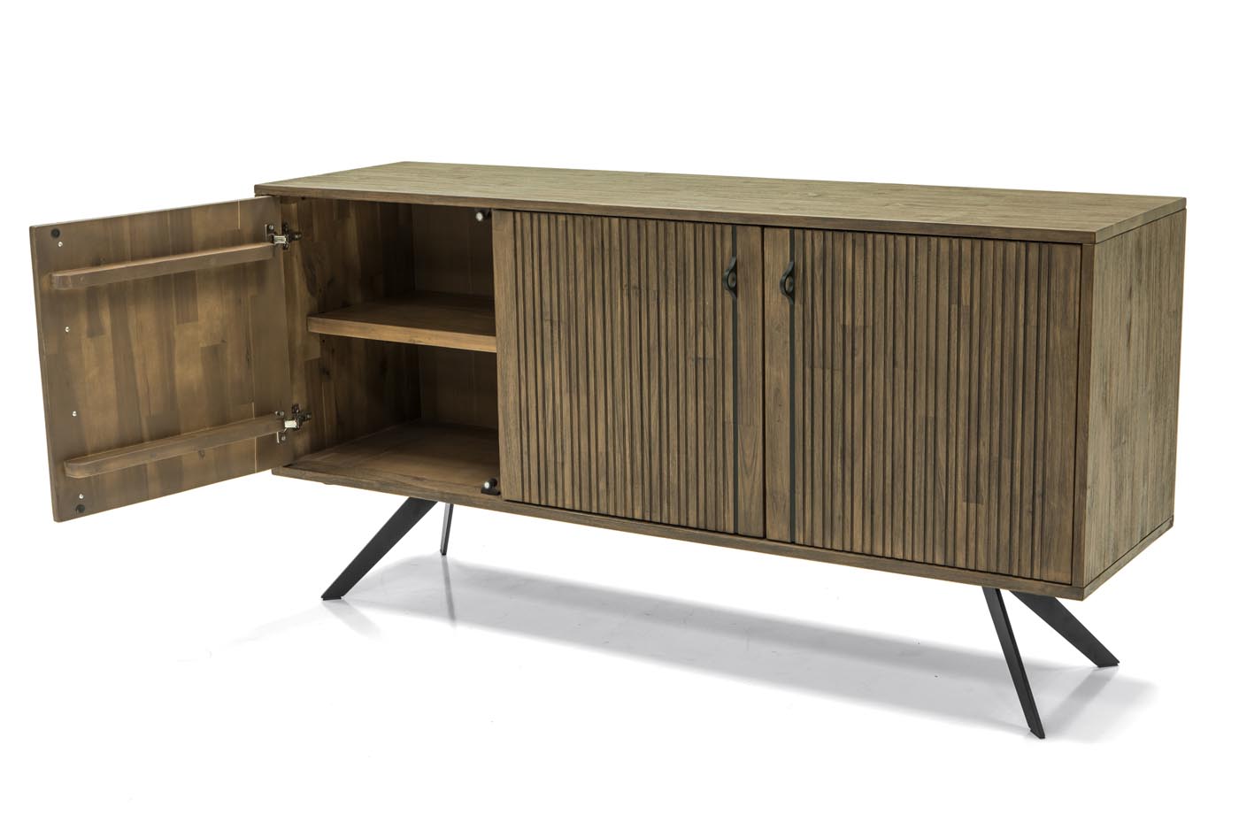 Massa Massivholz Sideboard 160 cm Akazie Braun / Grafit