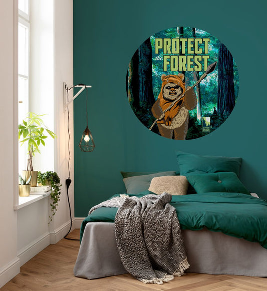 Selbstklebende Vlies Fototapete/Wandtattoo - Star Wars Protect the Forest - Größe 125 x 125 cm