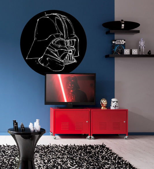 Selbstklebende Vlies Fototapete/Wandtattoo - Star Wars Ink Vader - Größe 125 x 125 cm