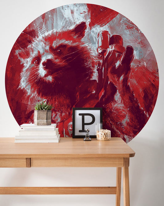 Selbstklebende Vlies Fototapete/Wandtattoo - Avengers Painting Rocket Raccoon - Größe 125 x 125 cm