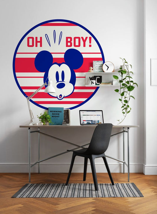 Selbstklebende Vlies Fototapete/Wandtattoo - Mickey Oh Boy - Größe 125 x 125 cm