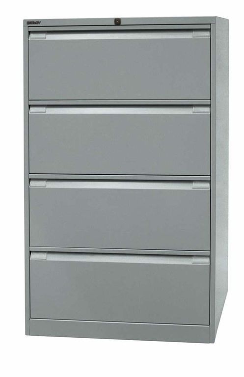 Bisley 1 Hängeregistraturschrank 4 OH 80cm Stahlmöbel Silber