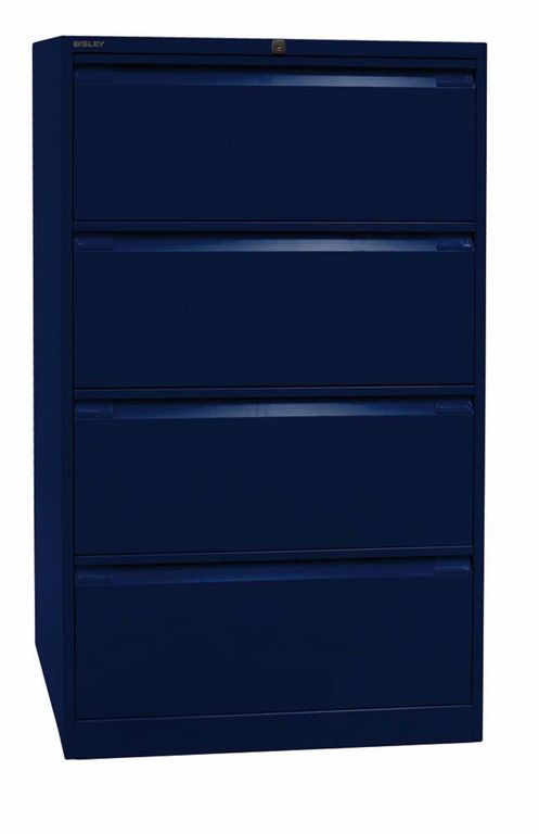 Bisley 1 Hängeregistraturschrank 4 OH 80cm Stahlmöbel Oxfordblau