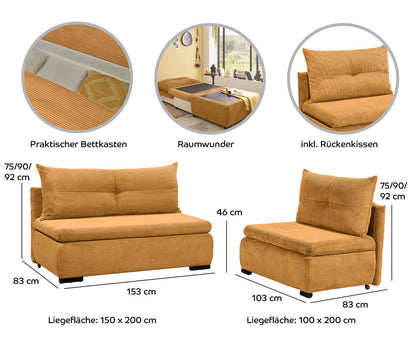 Charlie Schlafsofa 1-Sitzer, 103 x 83 cm