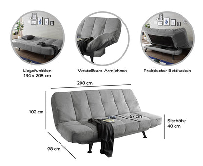 Ikar Schlafsofa 208x102 cm, mit Bettkasten