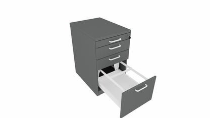 E10 Standcontainer Auszug, Utensilienauszug, Hängeregistraturauszug 60 cm Tief Eiche