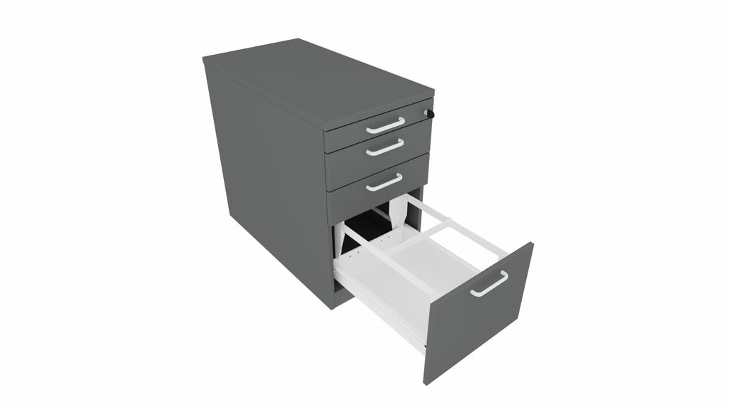 E10 Standcontainer Auszug, Utensilienauszug, Hängeregistraturauszug 80 cm Tief Ahorn