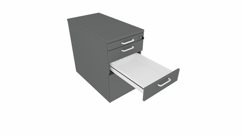 E10 Standcontainer Auszug, Utensilienauszug, Hängeregistraturauszug 80 cm Tief Ahorn