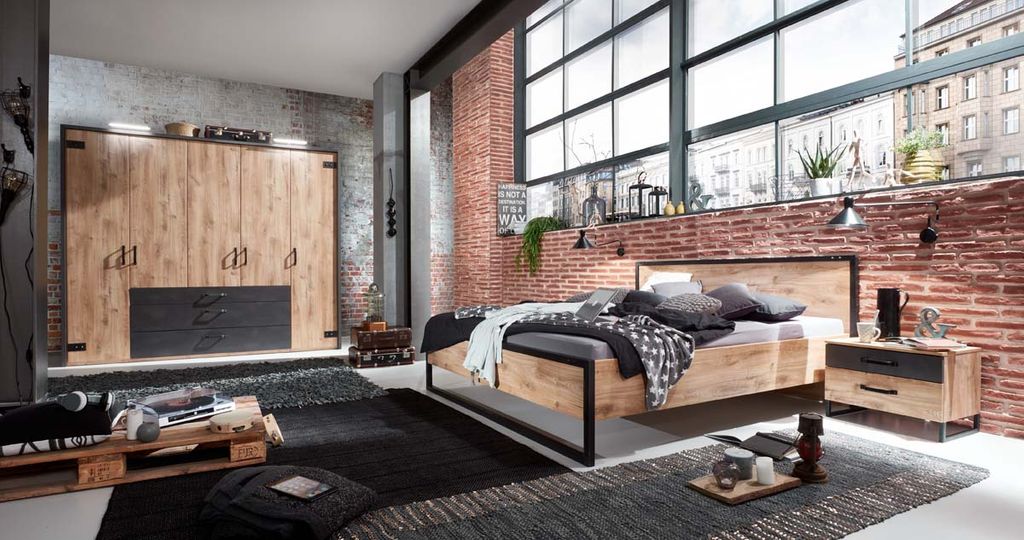 Detroit Schlafzimmer Komplettset Plankeneiche 2