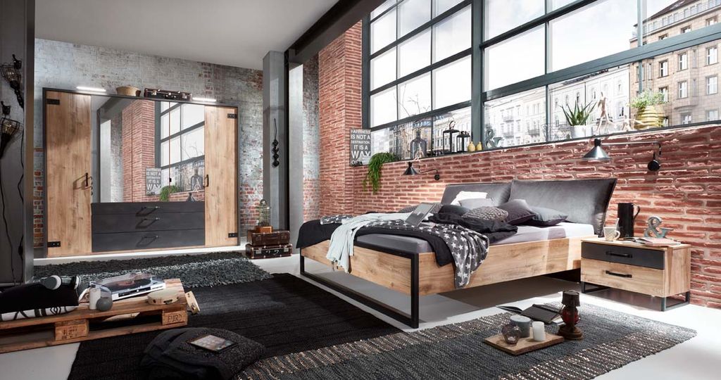 Detroit Schlafzimmer Komplettset Plankeneiche 5