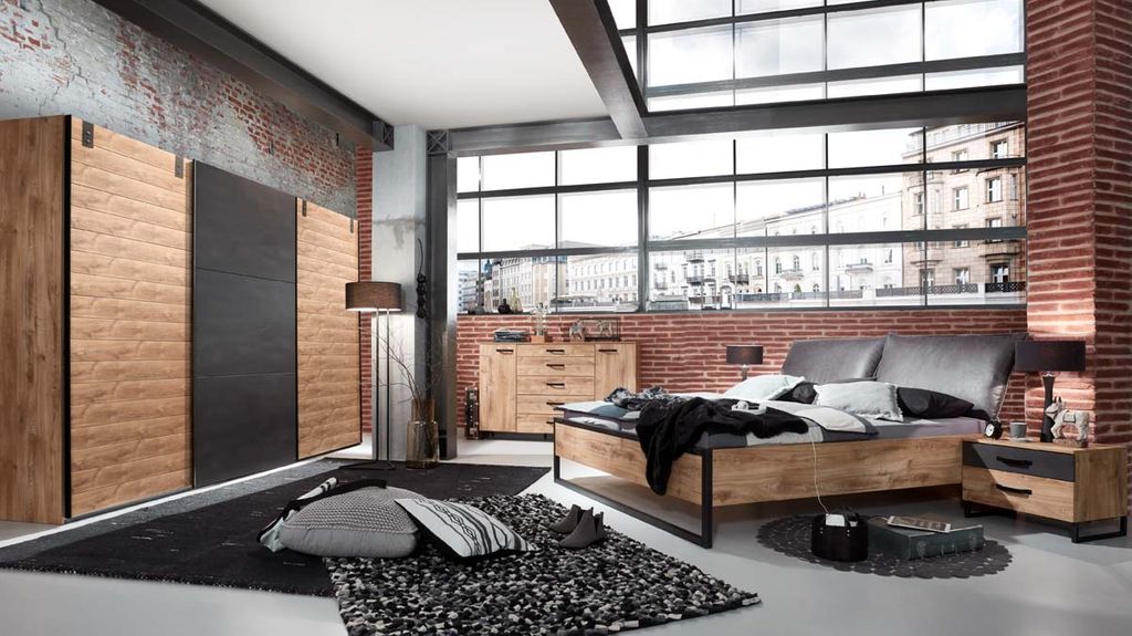 Detroit Schlafzimmer Komplettset Plankeneiche 6