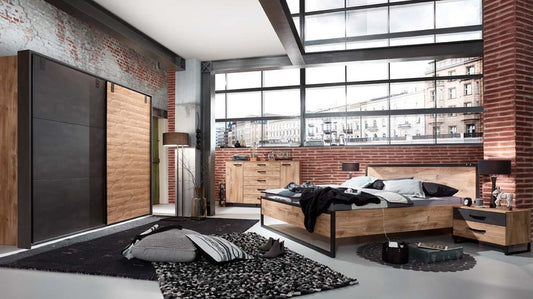 Detroit Schlafzimmer Komplettset Plankeneiche 9