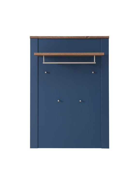 Dijon Garderobenpaneel 81 cm Breite Parisian Blue Supermatt / Viking Oak