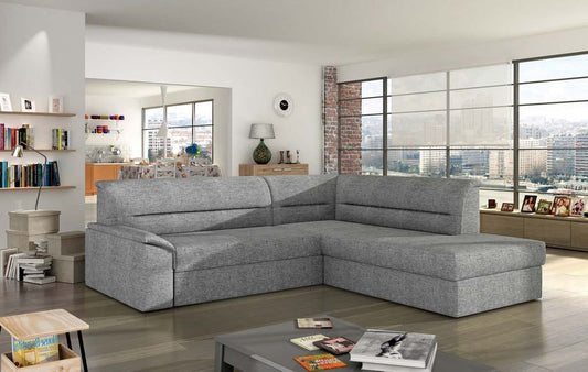 Elano Ecksofa 255 x 212 cm Grau (Webstoff)