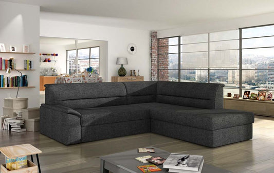 Elano Ecksofa 255 x 212 cm Dunkelgrau (Webstoff)