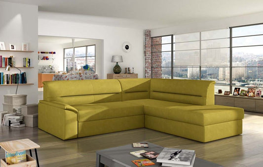 Elano Ecksofa 255 x 212 cm Gelb (Webstoff)