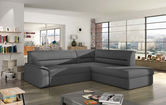 Elano Ecksofa 255 x 212 cm Grau (Kunstleder)