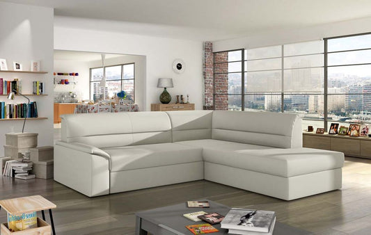 Elano Ecksofa 255 x 212 cm Beige (Kunstleder)