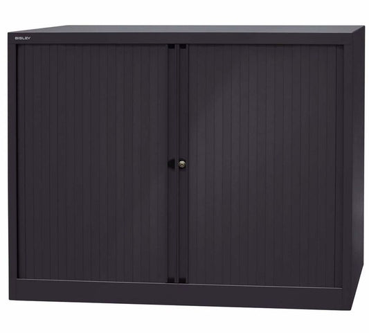 Bisley EUROTAMBOUR Rollladenschrank 2,5 OH 120cm Stahlmöbel Schwarz